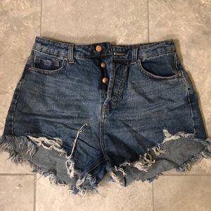 High waisted jean shorts